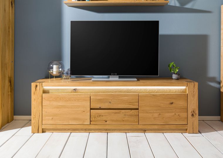 TV-Board Wildeiche 173x40x53 natur geölt KENT #110