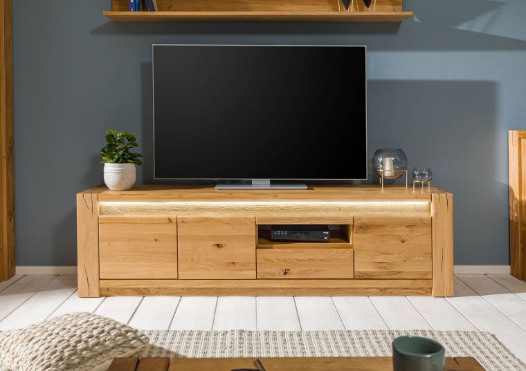 TV-Board Wildeiche 193x40x53 natur geölt KENT #133
