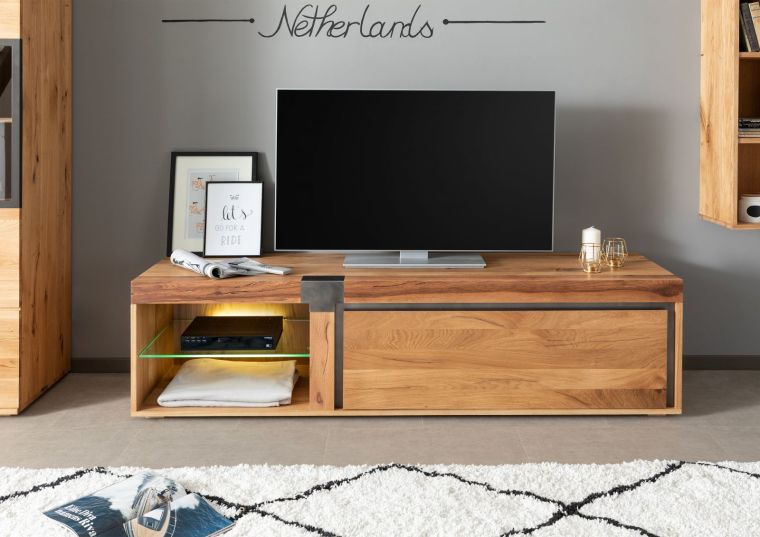 TV-Board Wildeiche / Zerreiche 180x48x50 natur geölt NEW AMSTERDAM #02