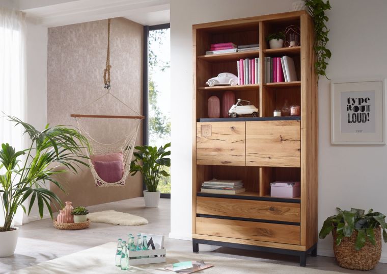 Bücherregal Wildeiche 100x40x200 natur geölt VILLANDERS #138