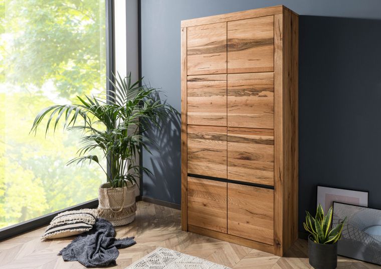 Schrank Wild-/ Zerreiche 100x42x200 Eiche natur geölt MONTREUX  #148