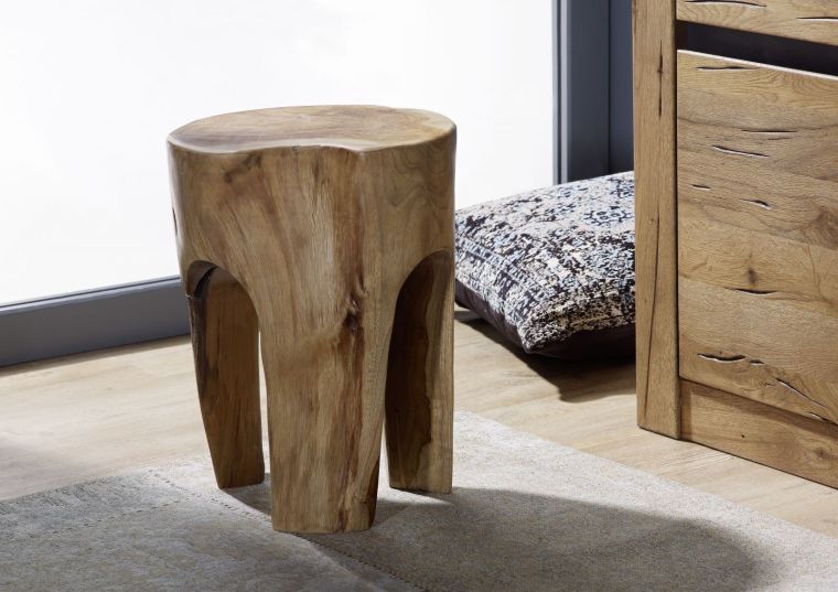 Hocker Teak Wurzel 30x30x40 natur lackiert UNIKA #154