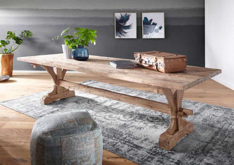 Esstisch Teak 270x100x78 natur unbehandelt BASSANO #128