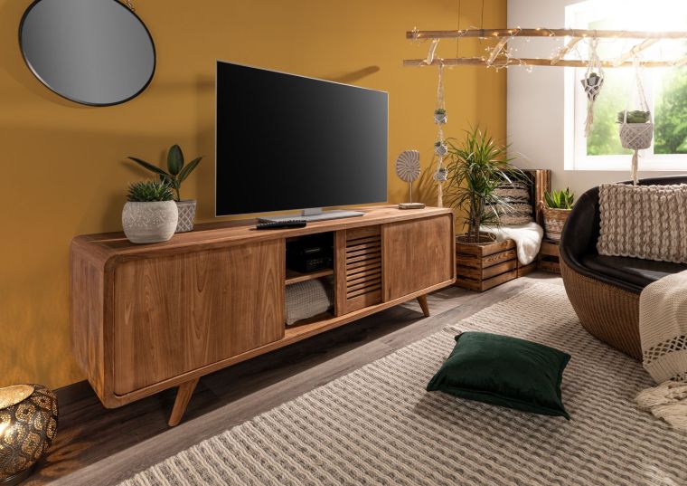 TV-Board Teak 180x45x60 natur unbehandelt BUTON #104