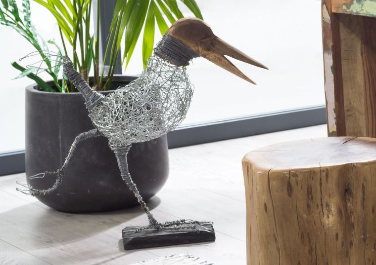 Skulptur Vogel 70x20x60 natur DEKO #002