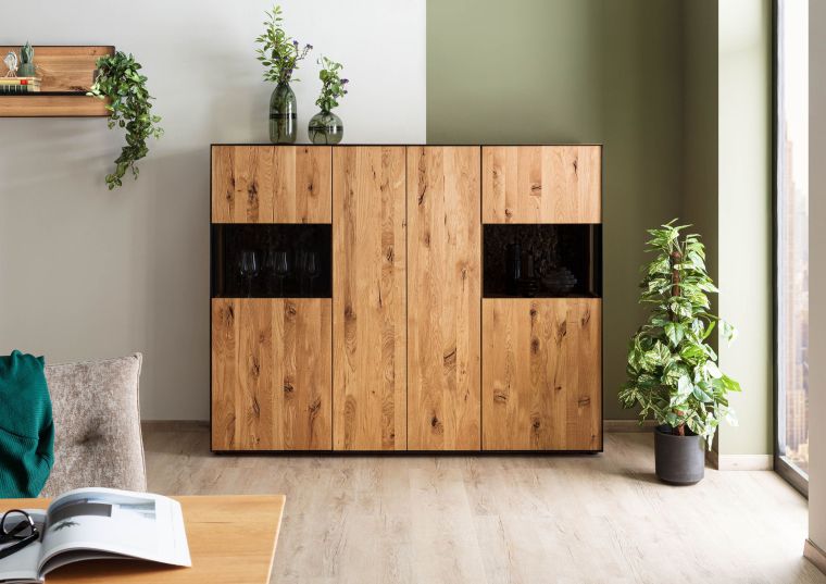 Highboard Wildeiche 177x45x140 natur geölt STARNBERG #02