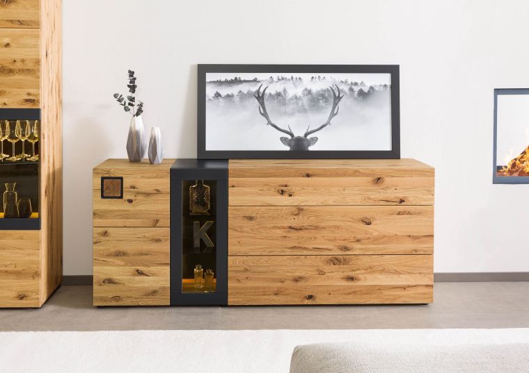 Sideboard Wildeiche 196x43,5x80 natur geölt/lackiert KITZBÜHEL #125