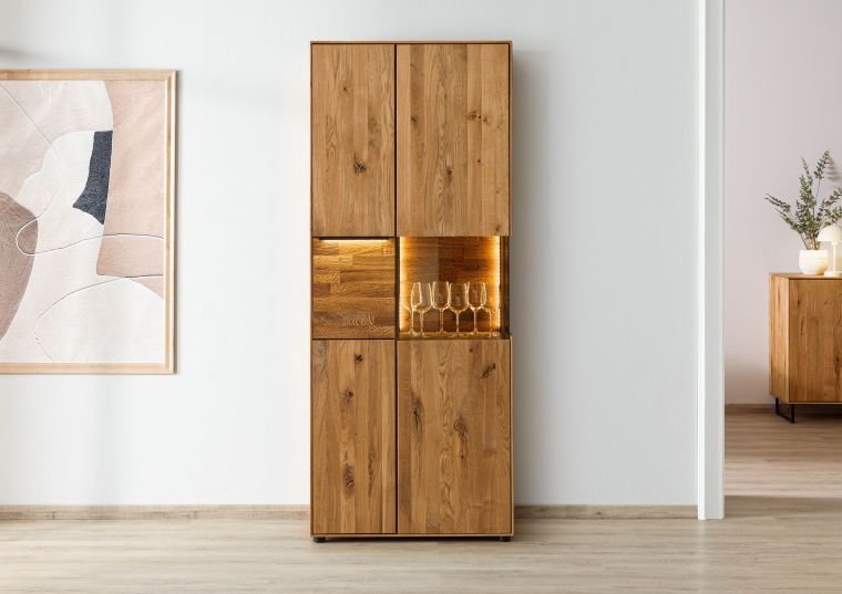 Schrank Wildeiche 80x43x200 natur geölt WIEN #240