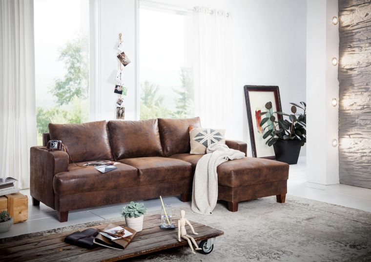 Ecksofa 210x88x85 braun CABO