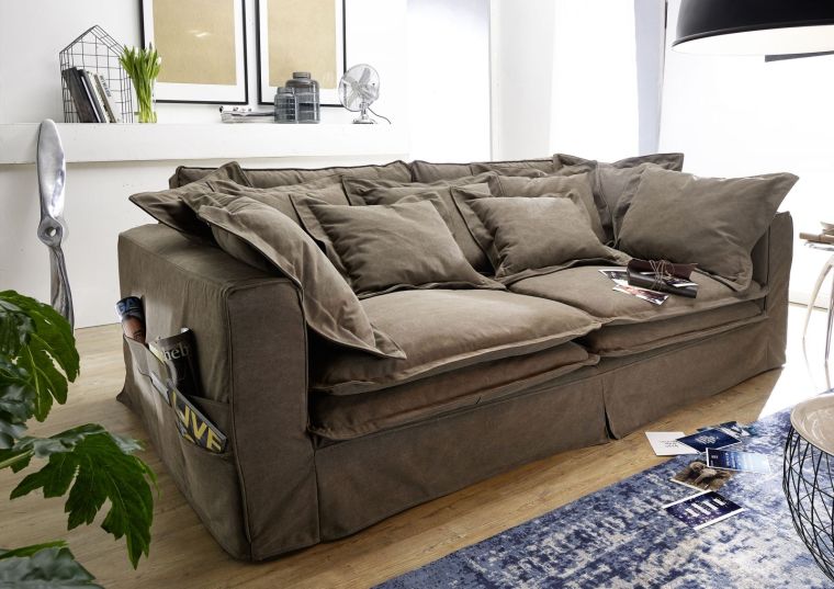 Hussensofa 3-Sitzer 236x138x76 braun KINGSTON