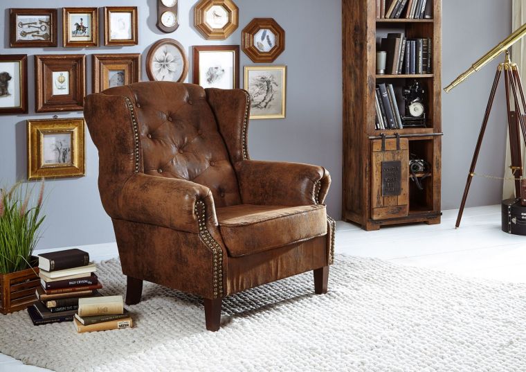 Ohrensessel 102x93x102 braun CHESTERFIELD