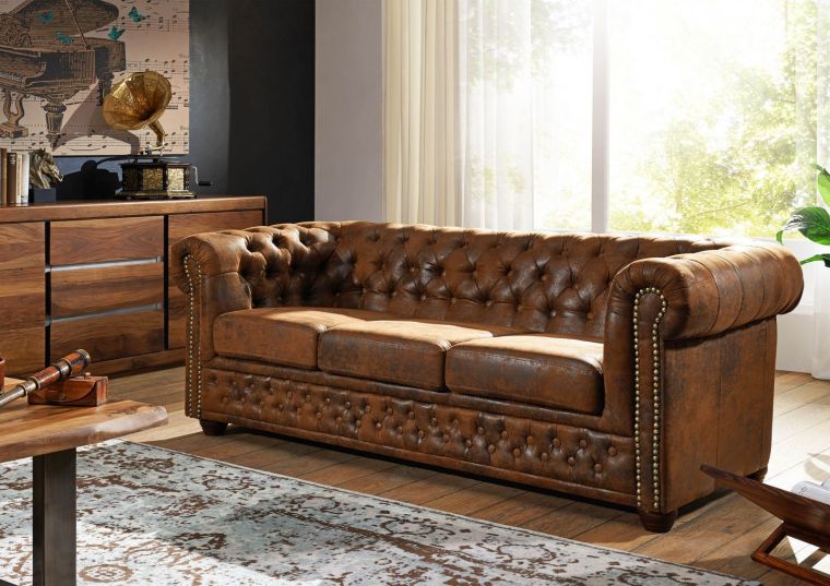 Sofa 203x86x72 braun CHESTERFIELD