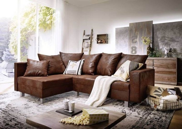 Ecksofa 230x160x85 dunkelbraun MAIA