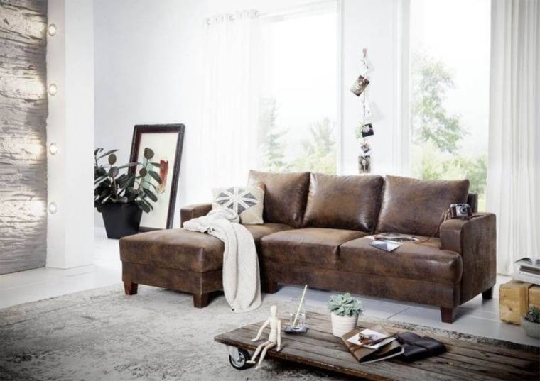 Ecksofa 210x88x85 braun CABO