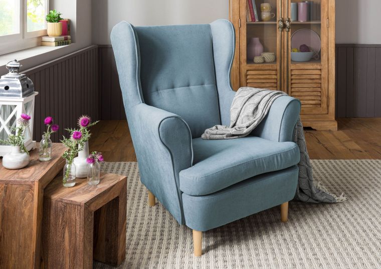 Ohrensesessel 71x74x105 hellblau SCANDI #108