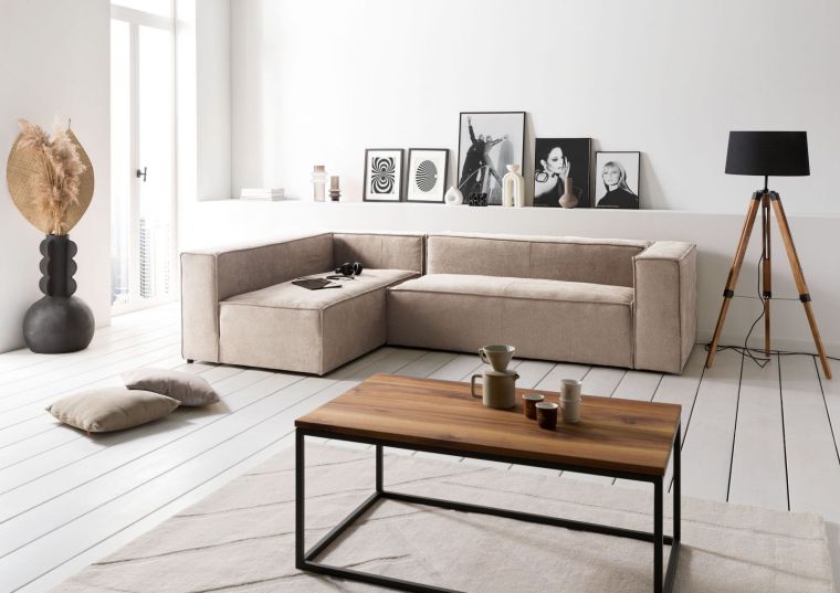 Ecksofa modular 175x92x64 beige BRUGGE