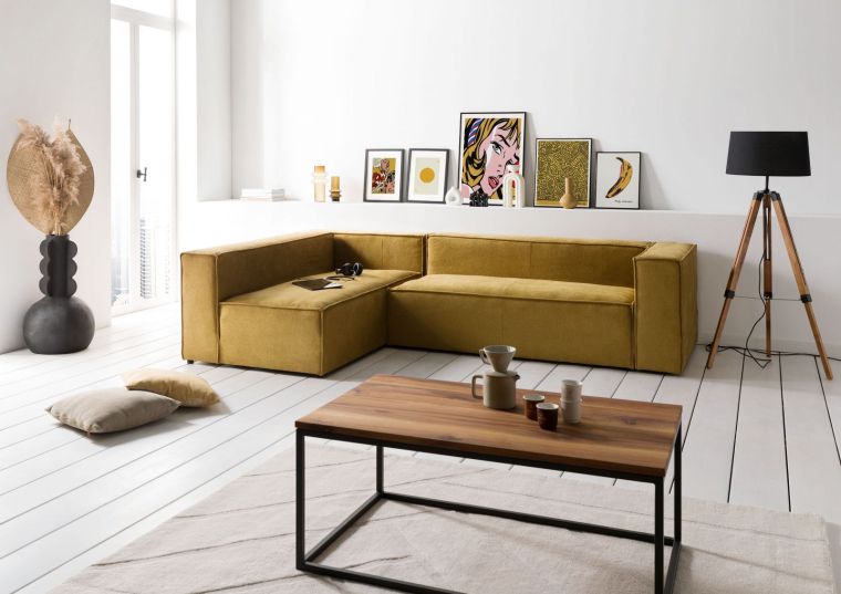 Ecksofa modular 175x92x64 gelb BRUGGE