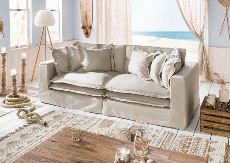 Sofa 2-Sitzer 238x117x90 beige SYLT