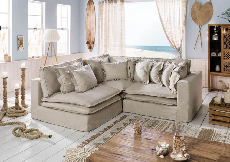 Ecksofa 238x234x90 beige SYLT