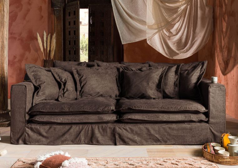 Hussensofa 3-Sitzer 236x138x76 taupe KINGSTON