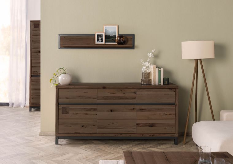 Sideboard Kernbuche 175x45x85 tabacco braun geölt VILLANDERS #208