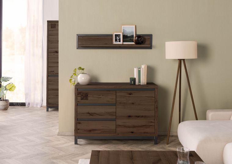 Sideboard Kernbuche 120x45x85 tabacco braun geölt VILLANDERS #210