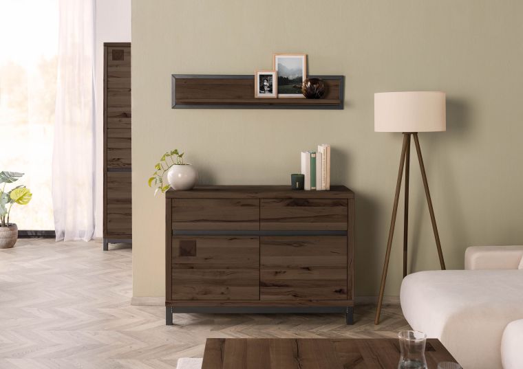 Sideboard Kernbuche 120x45x85 tabacco braun geölt VILLANDERS #211