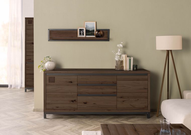 Sideboard Kernbuche 190x45x85 tabacco braun geölt VILLANDERS #251
