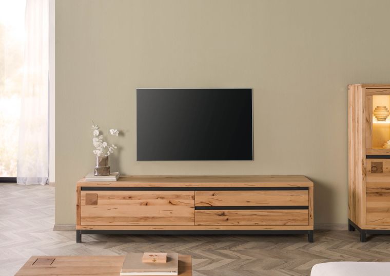 TV-Board Kernbuche 220x40x56 natur geölt VILLANDERS #154