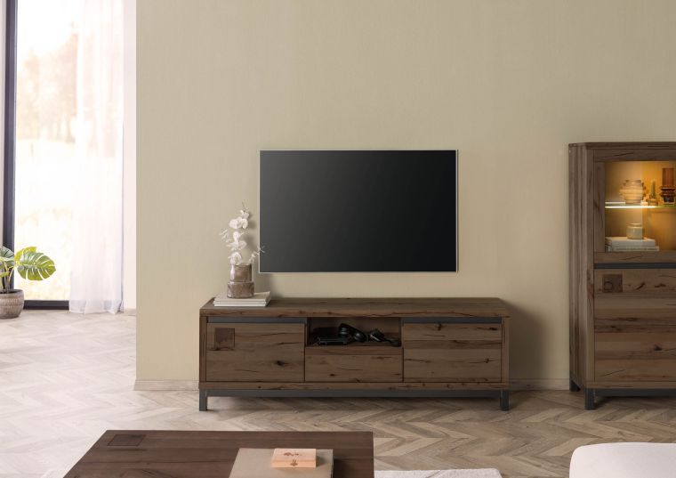 TV-Board Kernbuche 170x40x56 tabacco braun geölt VILLANDERS #213