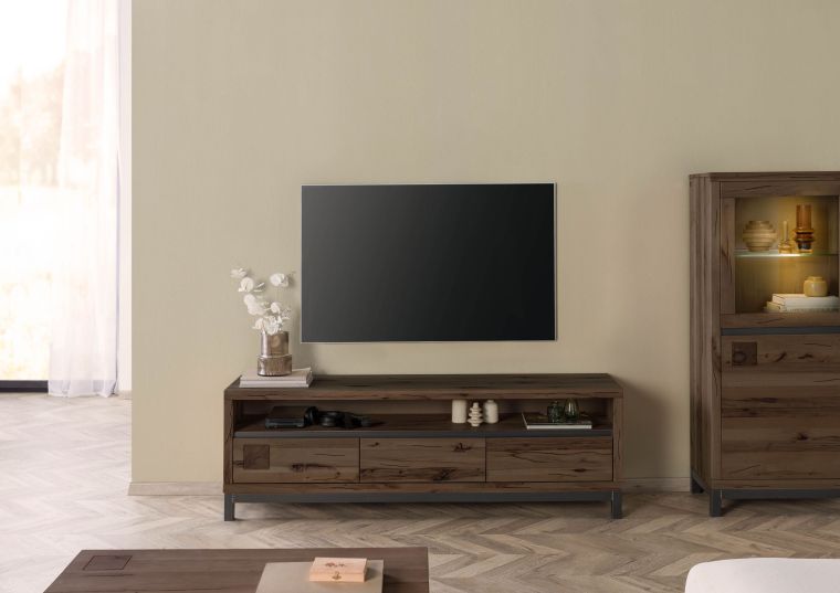 TV-Board Kernbuche 170x40x56 tabacco braun geölt VILLANDERS #214