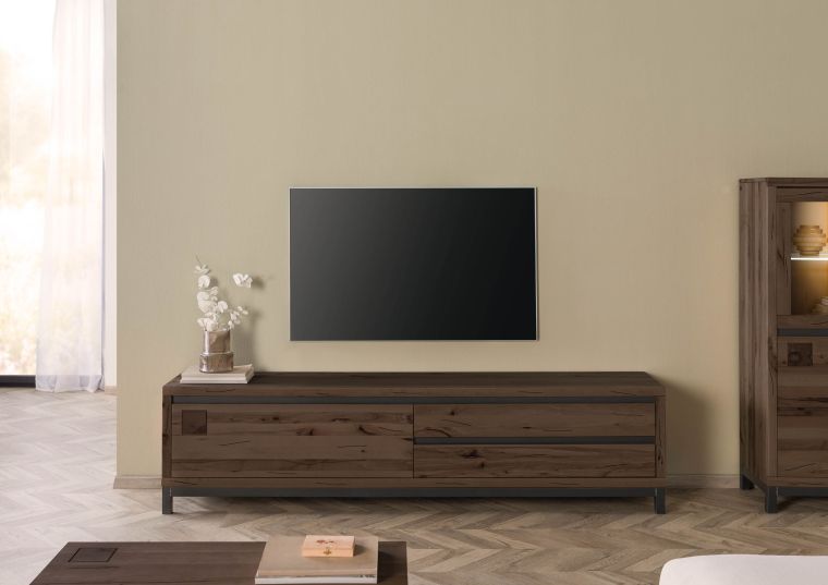 TV-Board Kernbuche 220x40x56 tabacco braun geölt VILLANDERS #254