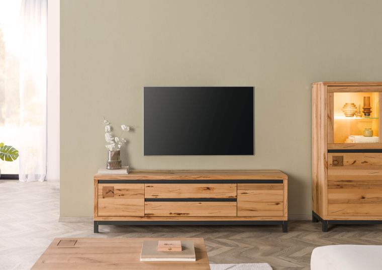 TV-Board Kernbuche 190x40x56 natur geölt VILLANDERS #153