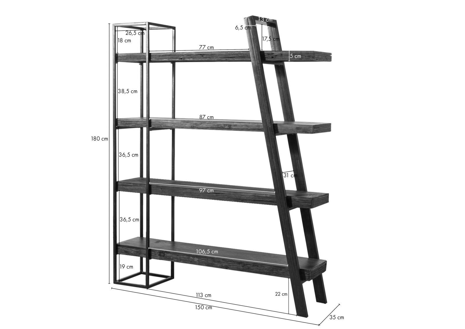 Hingucker aus Metall und Holz: Regal CITY | Massivmoebel24 | Standregale