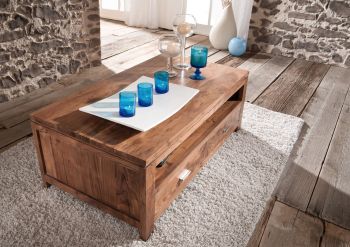 Couchtisch Akazie 110x60x40 golden honey lackiert SHAMAN #74