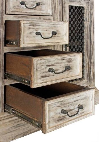 Sideboard Mango / Akazie 135x50x90 weiß gewachst CASTLE-ANTIK #40