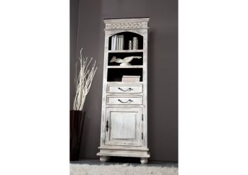Regal Mango / Akazie 60x40x180 weiß gewachst CASTLE-ANTIK #213