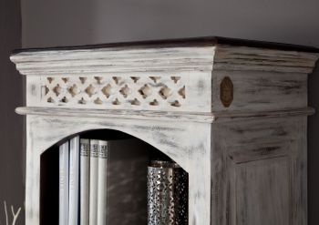 Regal Mango / Akazie 60x40x180 weiß gewachst CASTLE-ANTIK #213