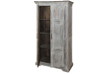 Schrank Mango / Akazie 105x50x180 weiß gewachst CASTLE-ANTIK #221