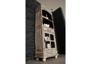 Regal Mango / Akazie 60x40x180 weiß gewachst CASTLE-ANTIK #51