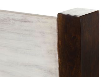 Bett Mango / Akazie 200x200x75 weiß gewachst CASTLE-ANTIK #404