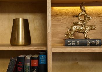 Highboard Wildeiche inkl. LED 103x43,5x152 natur geölt CARDIFF #120