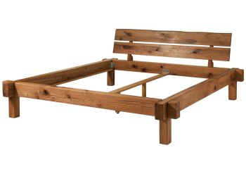 Balkenbett Zerreiche 140x200 tabacco geölt JANGALI #320