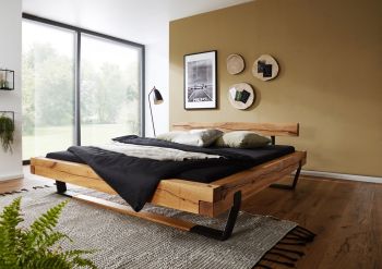 OSLO Balkenbett 160x200 Wildeiche