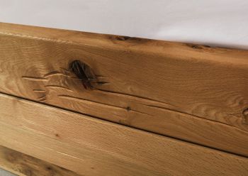 Balkenbett mit Schubkästen Zerreiche 200x200 tabacco geölt JANGALI #304