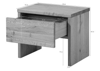 Nachttisch Zerreiche 50x35x40 natur geölt JANGALI #729