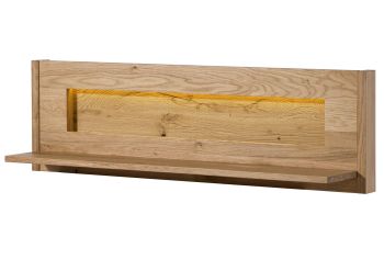 Wandregal Wildeiche inkl. LED 123x25x38 natur geölt CARDIFF #150