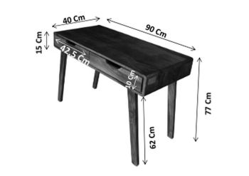 Schminktisch Sheesham 90x40x77 walnuss lackiert MALMÖ 2 #114