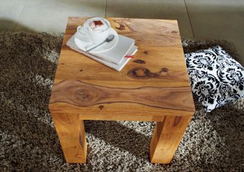 Hocker Sheesham 45x45x45 braun geölt NATURE BROWN #108
