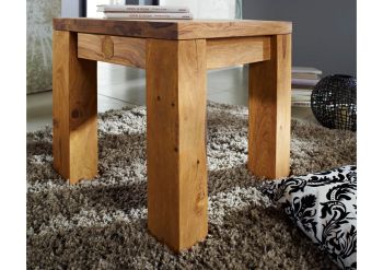 Hocker Sheesham 45x45x45 braun geölt NATURE BROWN #108